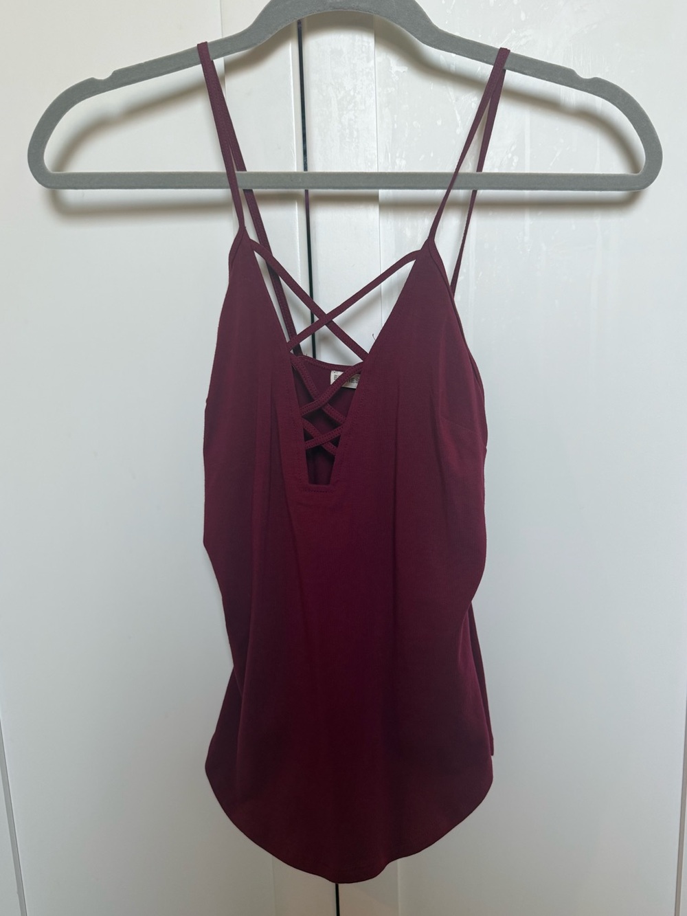 NEW Express Burgundy Strappy V-Neck Tank Top